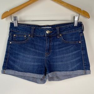 MNG Cuffed Low Rise Denim Shorts Size 4